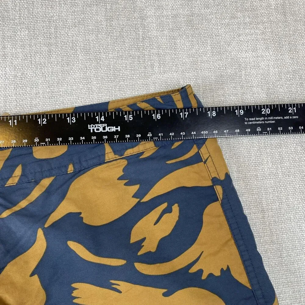Patagonia Board Shorts Mens 35 Blue Brown Floral Print Drawstring Surf Quick Dry